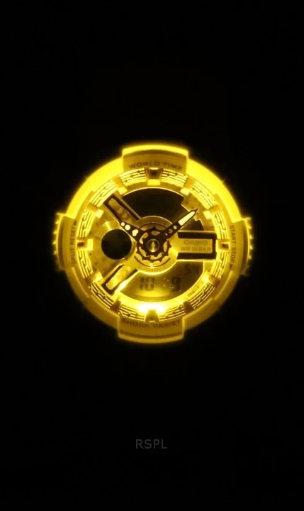 Casio Baby-G Analog Digital Pink Resin Strap Pink Dial Quartz BA-110YK-4A 100M Women's Watch