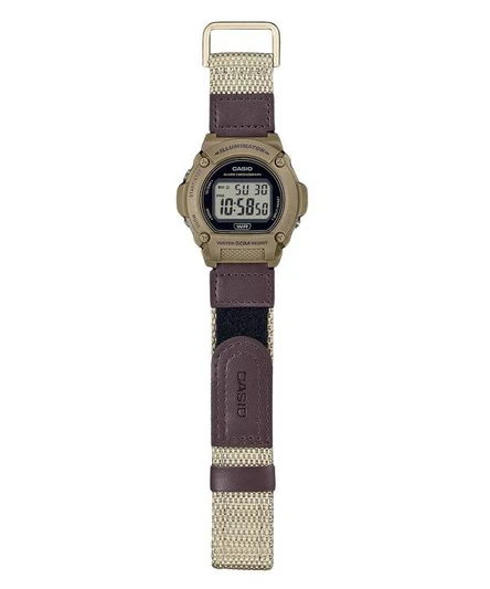 Casio Standard Brown Digital Cloth Strap Quartz W-219HB-5AV Men's Watch
