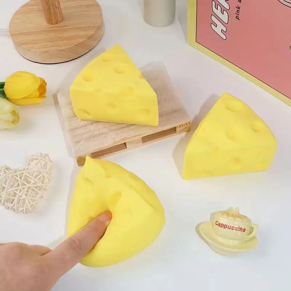 Squeeze Toy Simulation Cheese  Sticky Soft Decompressing Pinching Cheese