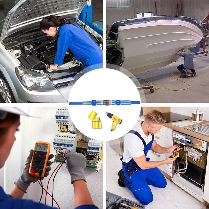 250pcs Solder Seal Sleeve Heat Shrink Butt Wire Connectors Terminals