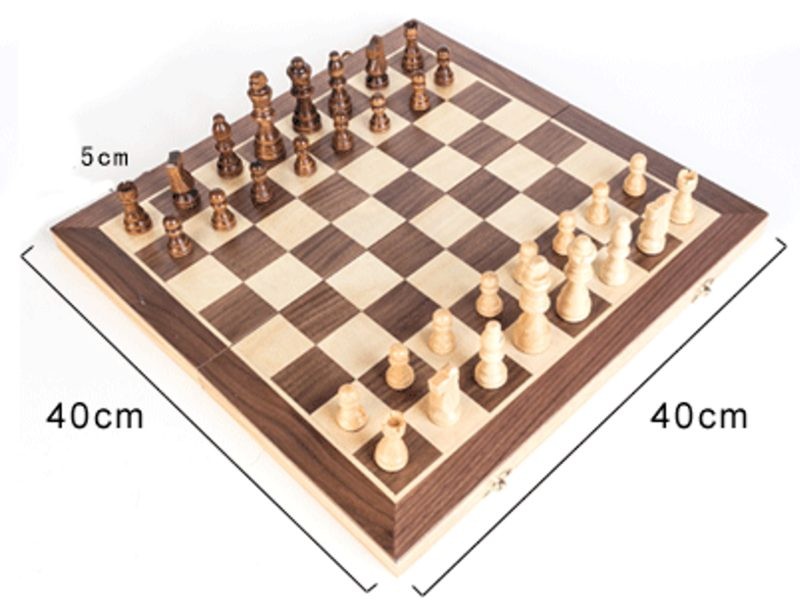 Wood Chess Set 40cm Magnetic