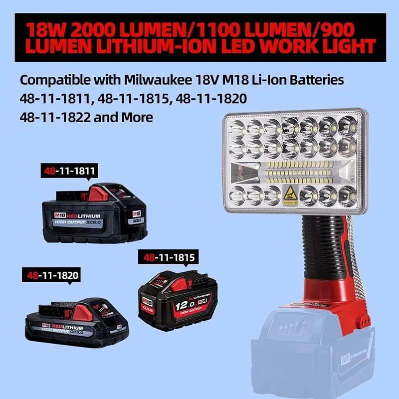 Cordless LED Work Light Power by Milwaukee battery