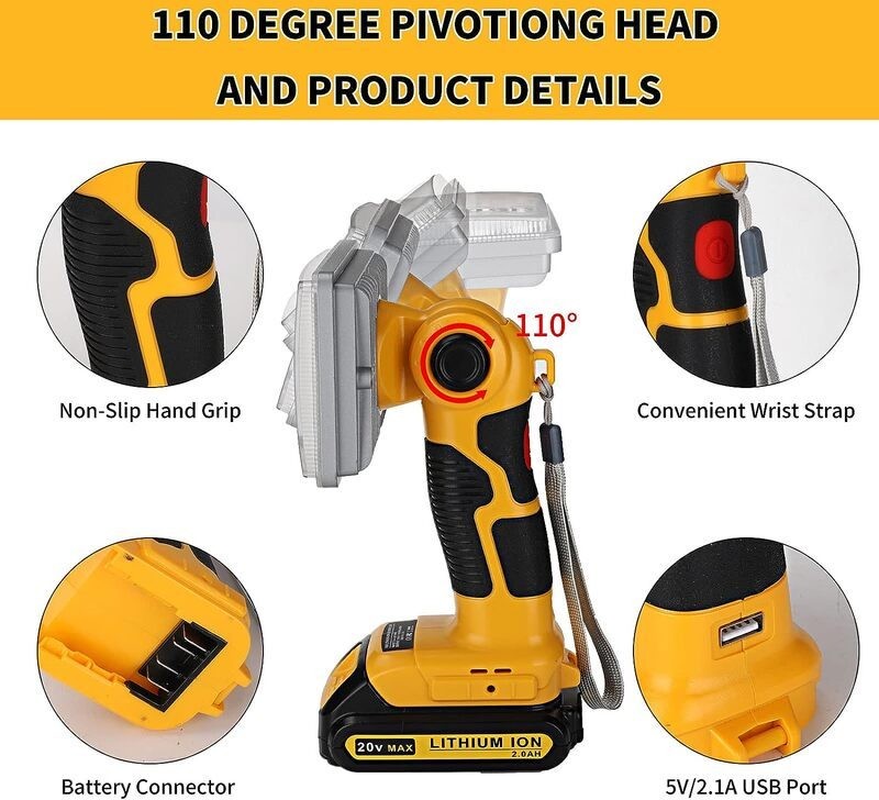 Cordless LED Work Light Power by DeWalt battery