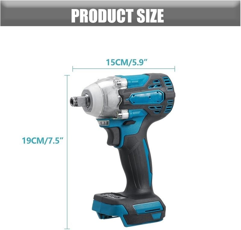 1/2" Cordless Impact Wrench Brushless Driver Torque