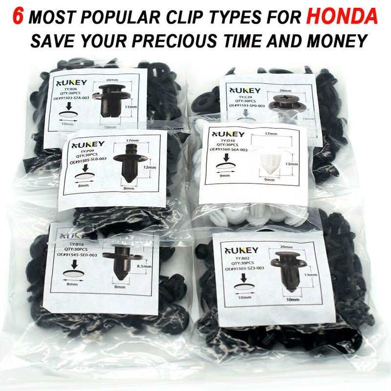 Panel Clips Bumper Fender Fastener Push Rivets For HONDA CIVIC ACCORD