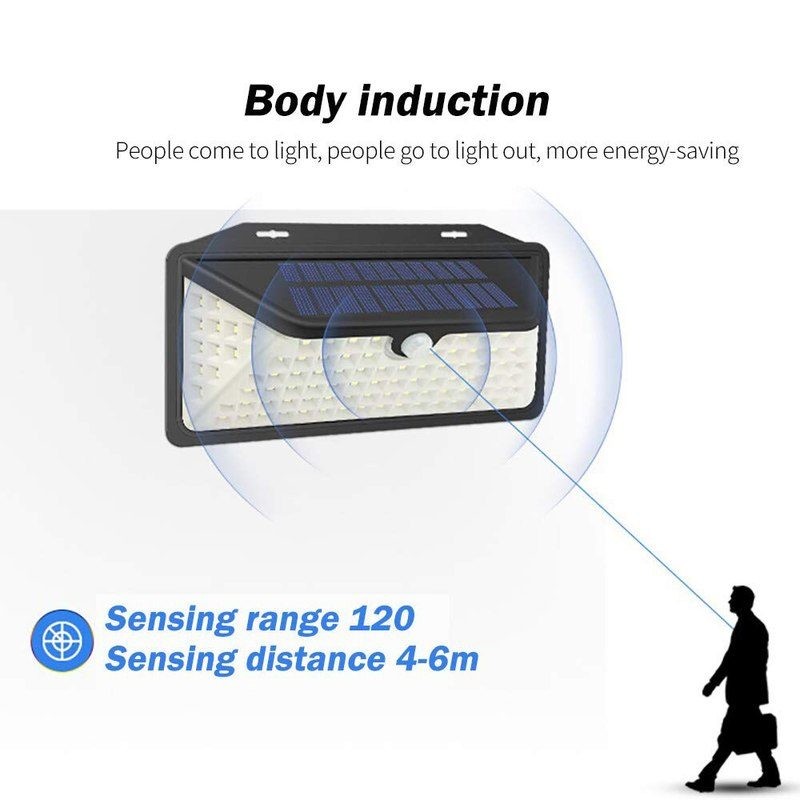 102 LED Solar Wall Lights Motion Sensor Wall Lamp