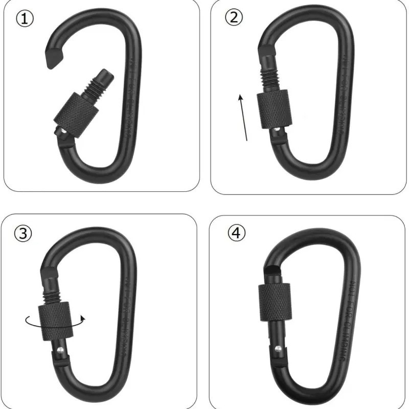 Bold No. 8 Aluminum Alloy D Type Carabiner - 8CM