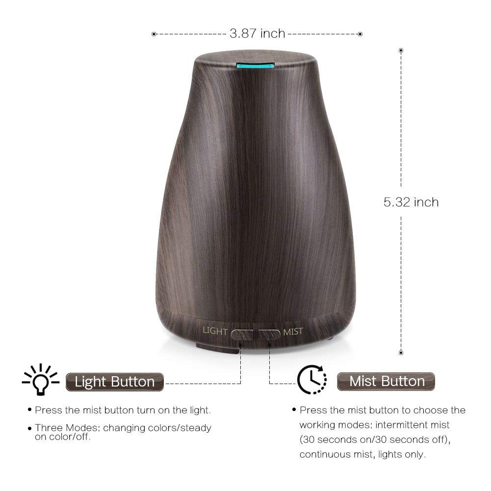 Wood Grain Aroma Diffuser Ultrasonic Humidifier