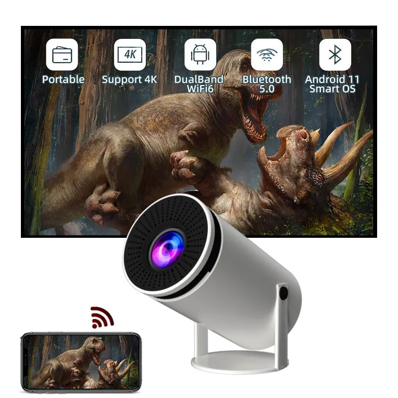 HY300 Smart Projector with AnzhuoHD Projection Screen