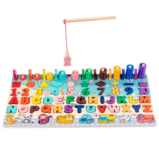 Wooden Toys Baby Cognitive Number Letter Shape Boys And Girls Early Education Puzzle