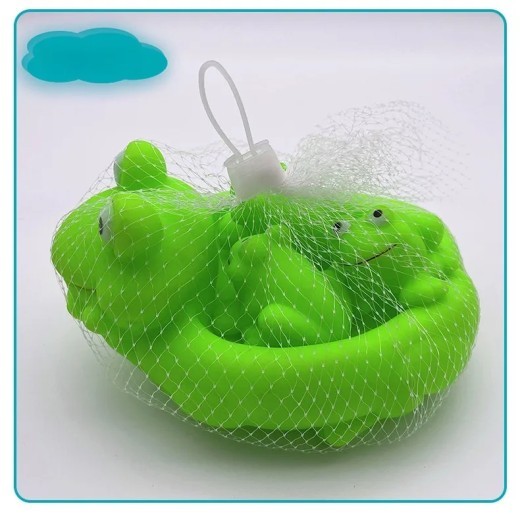 Cartoon Cute Vinyl Mother Frog Net Pocket Suit Squeezing Toy
