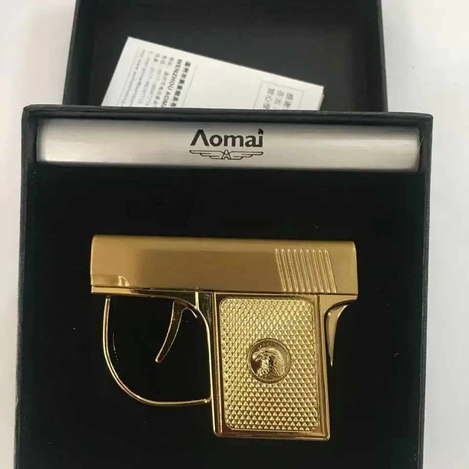 Newest Metal Portable Mini Gun Type Lighter  Direct Windproof Gift Collection