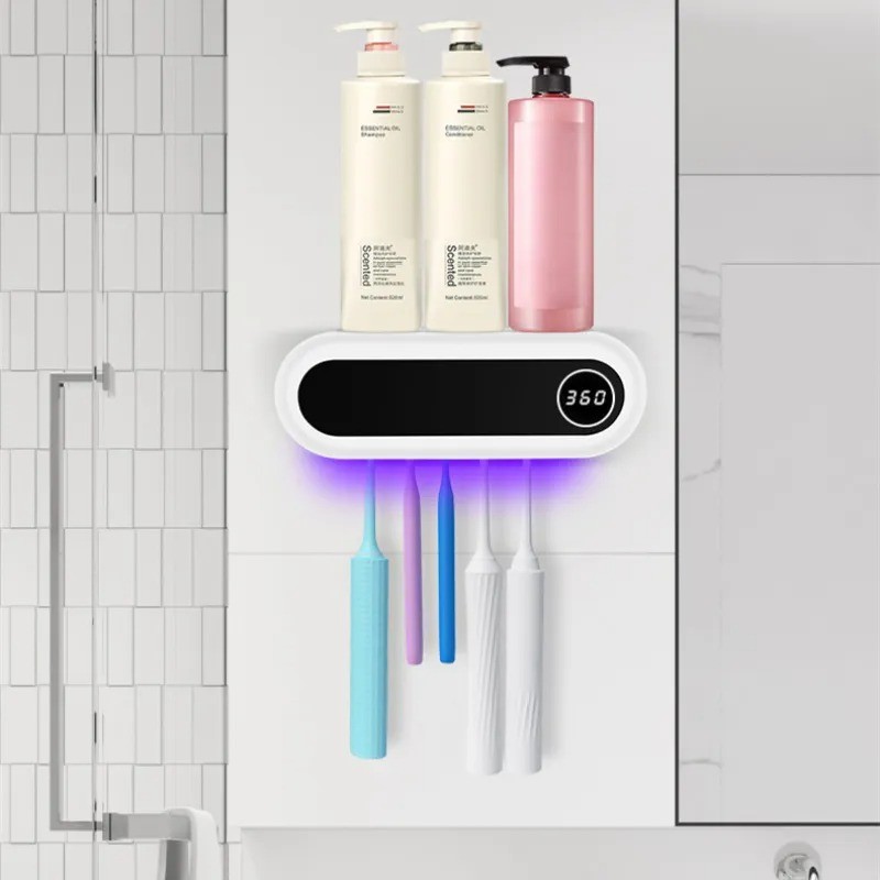 Smart UV Toothbrush Holder with Dispenser