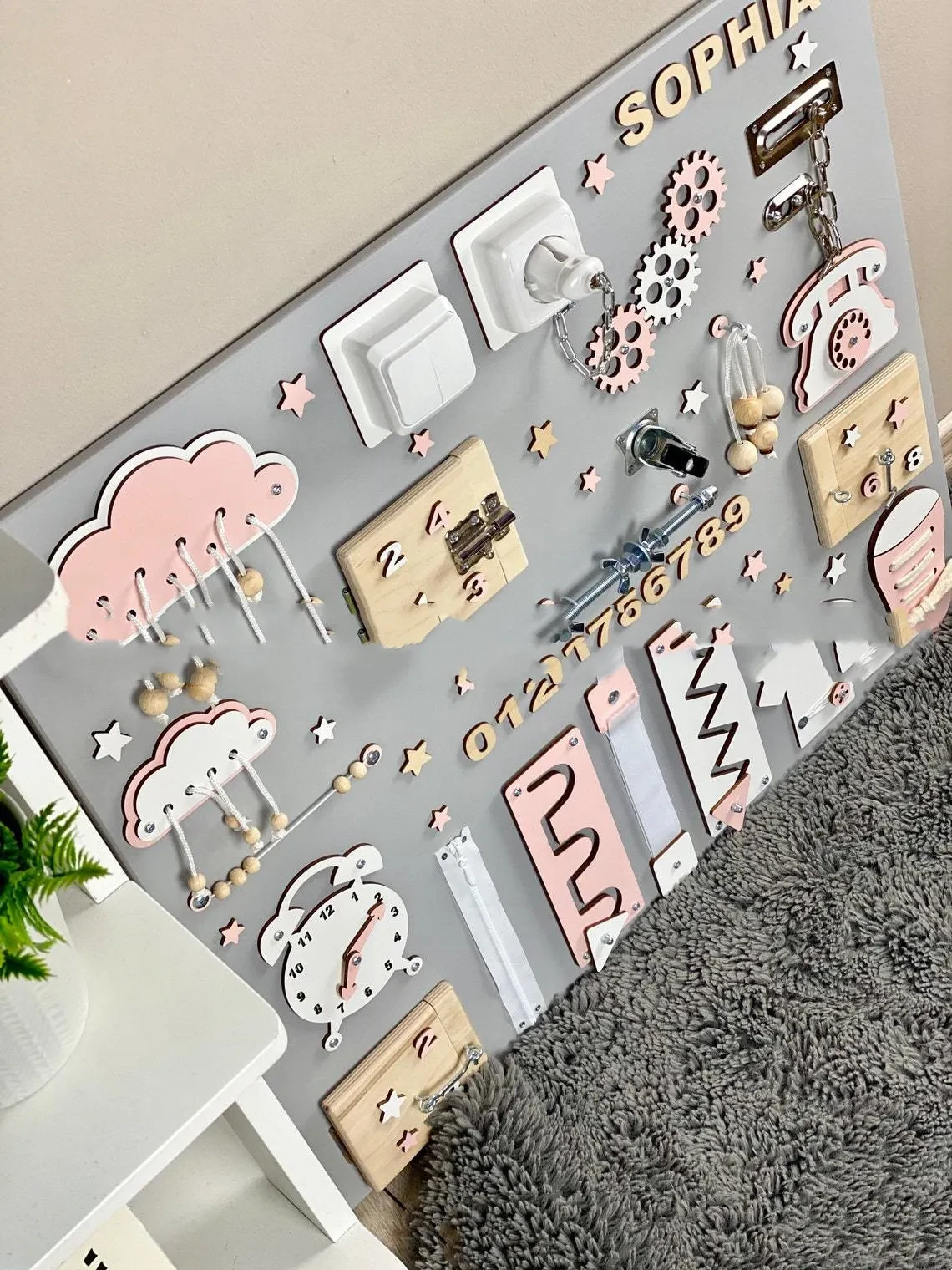 Busyboard Baby Unlocking Toy Montessori Teaching Aid