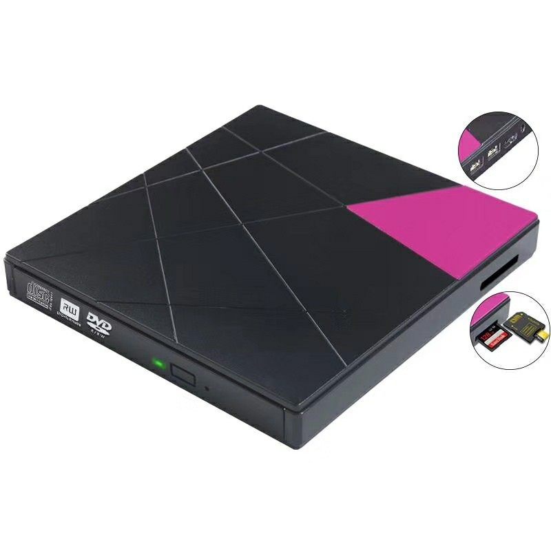 USB External DVD Burner Comes With A Card Reader