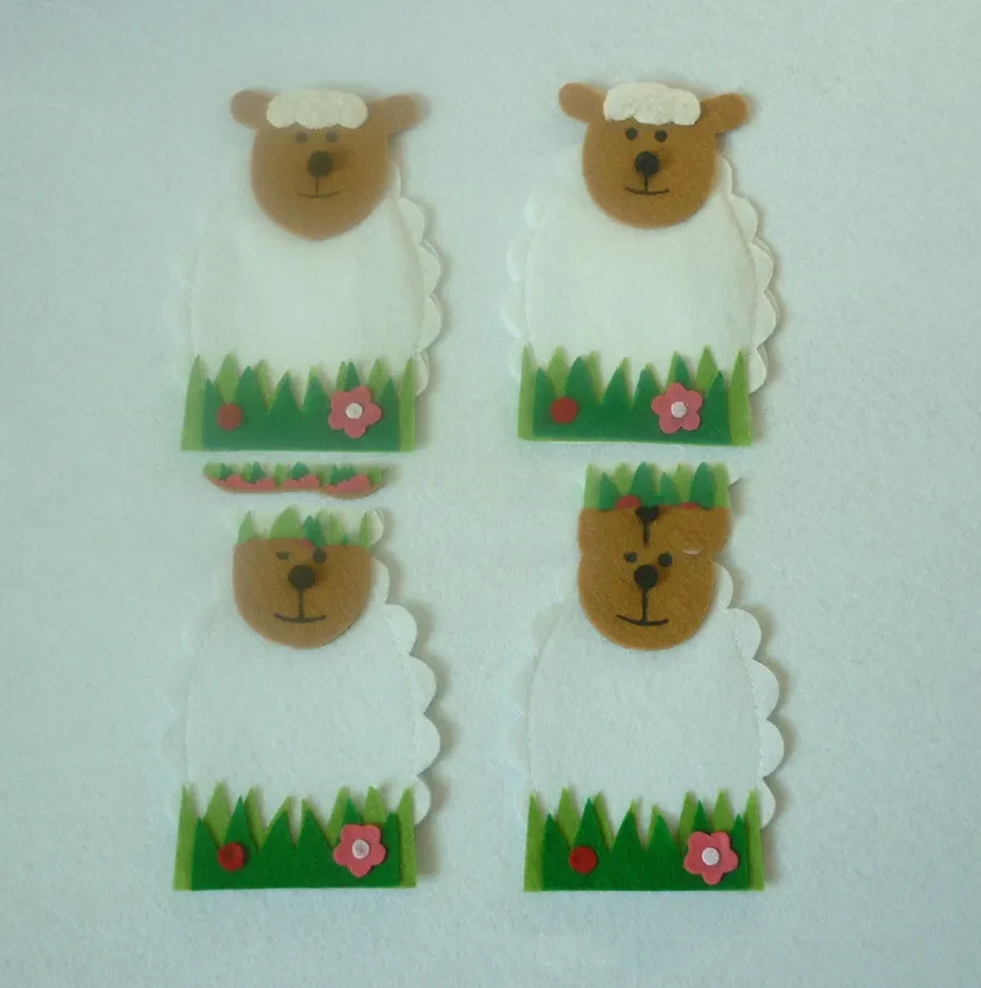 Easter Lamb Knife And Fork Bag Tableware Set 4 Pieces For One Set