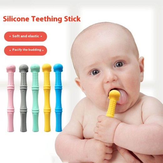 Molar Rod Teether Baby Teething Prevent Hand Sucking Training Edible Silicon
