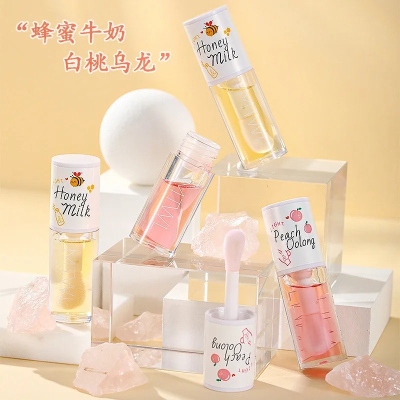 Peach Milk Honey Lip Oil  Relieves Dryness, Moisturizing Lip Gloss