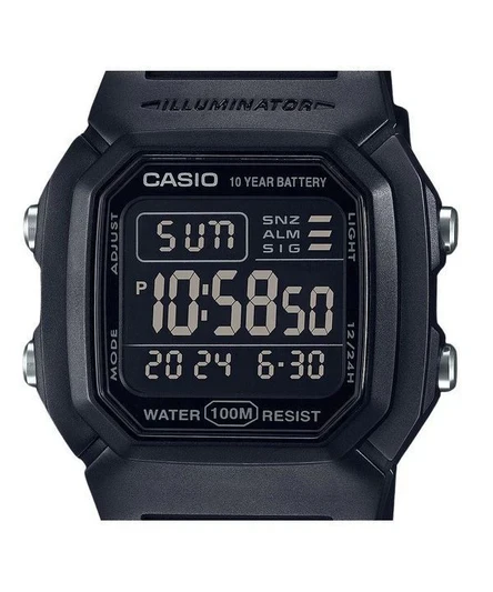 Casio Digital Black Dual Time Resin Strap Quartz W-800H-1BV 100M Men's Watch