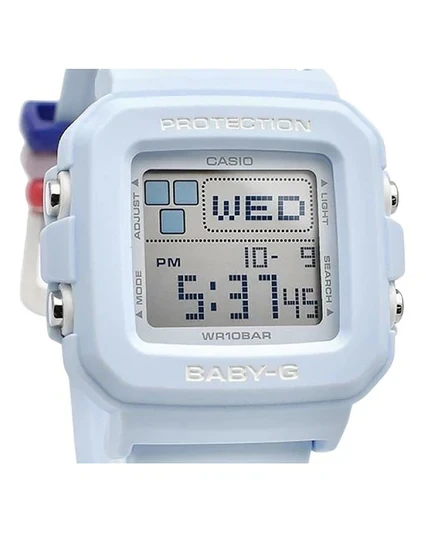 Casio Baby-G Plus Digital Light Blue Resin Strap Quartz BGD-10L-2 100M Women's Watch With Extra Band Loops