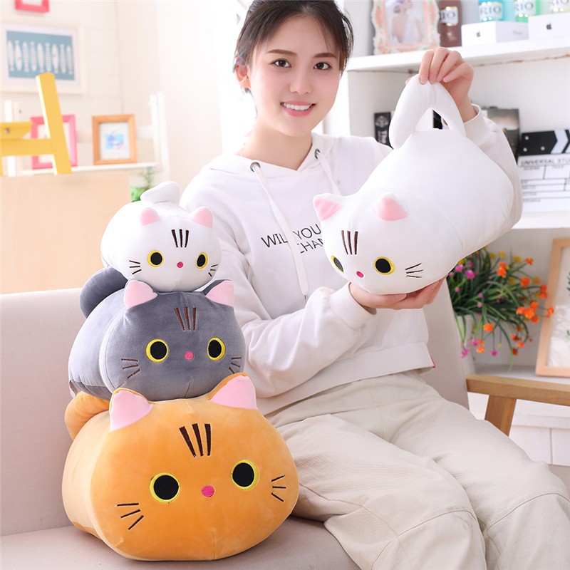 25CM Little Size Soft Animal Cartoon Pillow - Cute Cat Plush Toy for Kids Birthday Gift