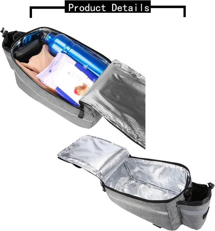 Bicycle Panniers Bag Bike Rear Rack Saddle Bags Grey