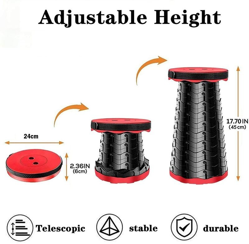 Telescoping Stool Folding Chair Camping Seat Outdoor Fishing