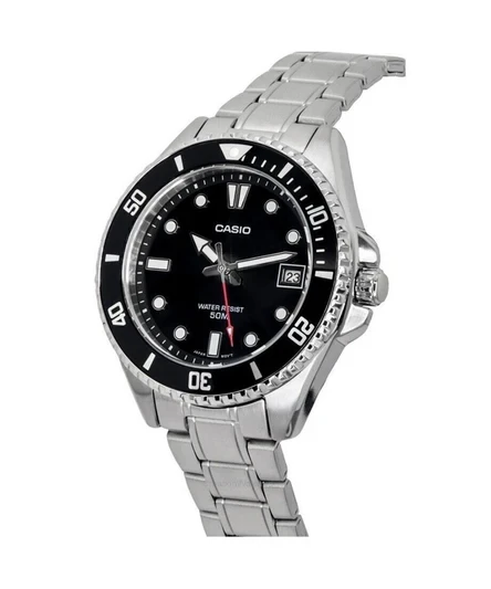 Casio Standard Analog Stainless Steel Black Dial Quartz MDV-107D-1A1 200M Mens Watch