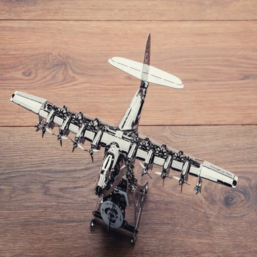 Metal mechanical model airplane assembly toy