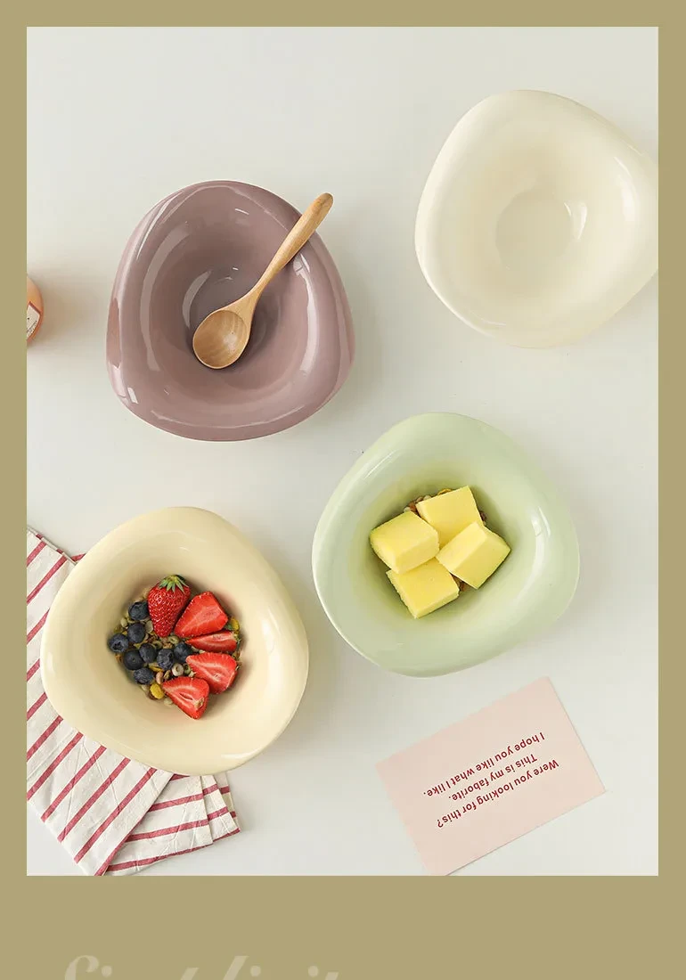 Ins Simple French Abnormal-shape Bowl