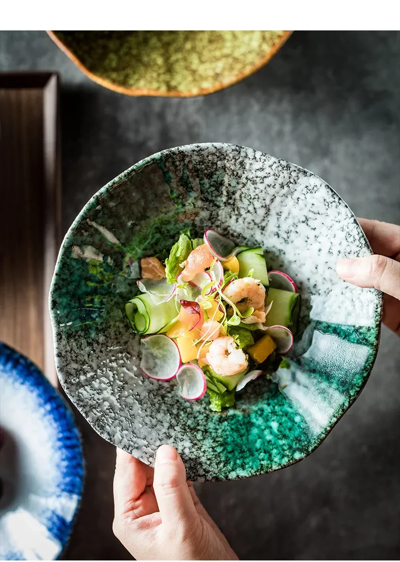 Creative Ceramic Bowl Lotus Leaf Modeling Noodle Risotto Bowl