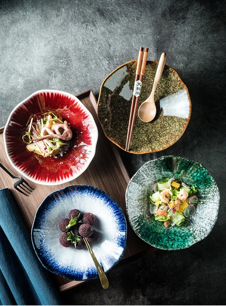 Creative Ceramic Bowl Lotus Leaf Modeling Noodle Risotto Bowl