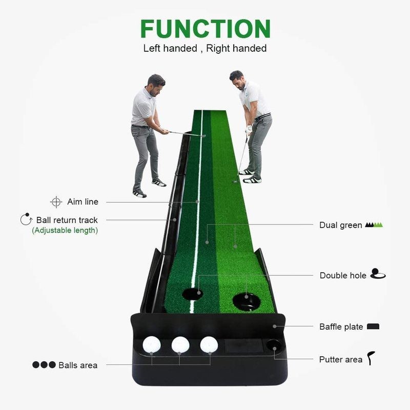 PGM Golf Putting Green Putting Trainer Mat Ball Auto Return