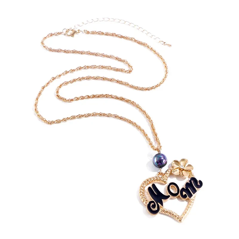 Trendy Painted Letters Pendant Necklace