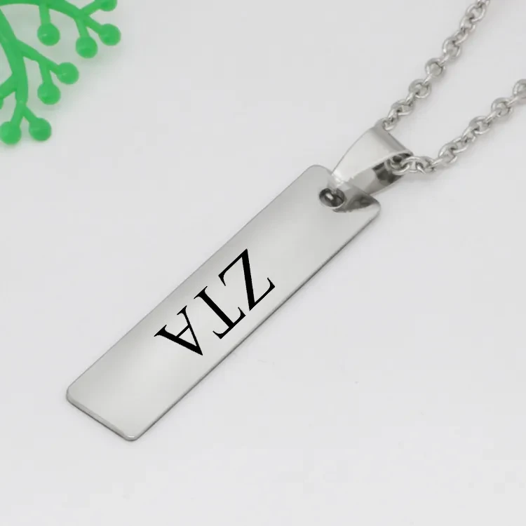 Engraved Titanium Steel Pendant Necklace