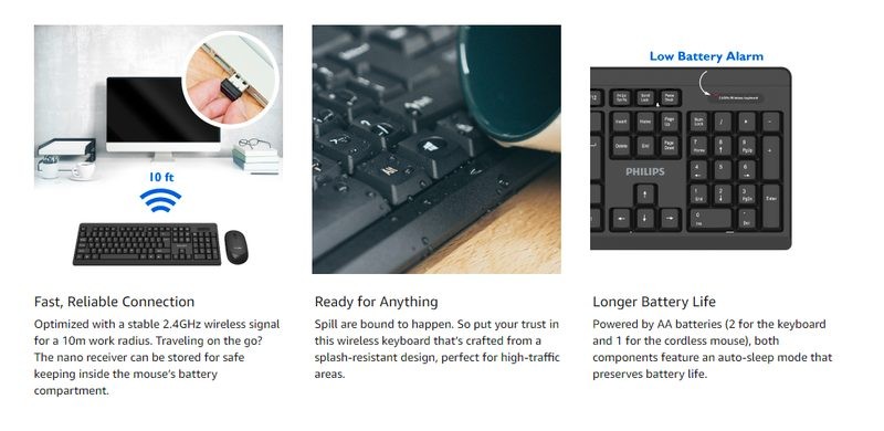 Philips Wireless Keyboard and Mouse