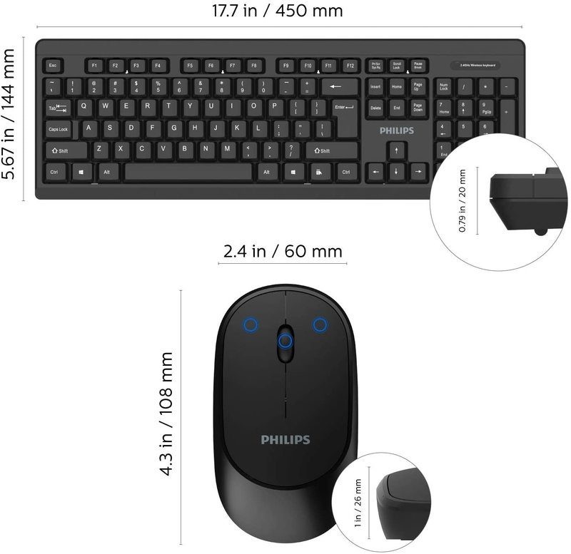 Philips Wireless Keyboard and Mouse