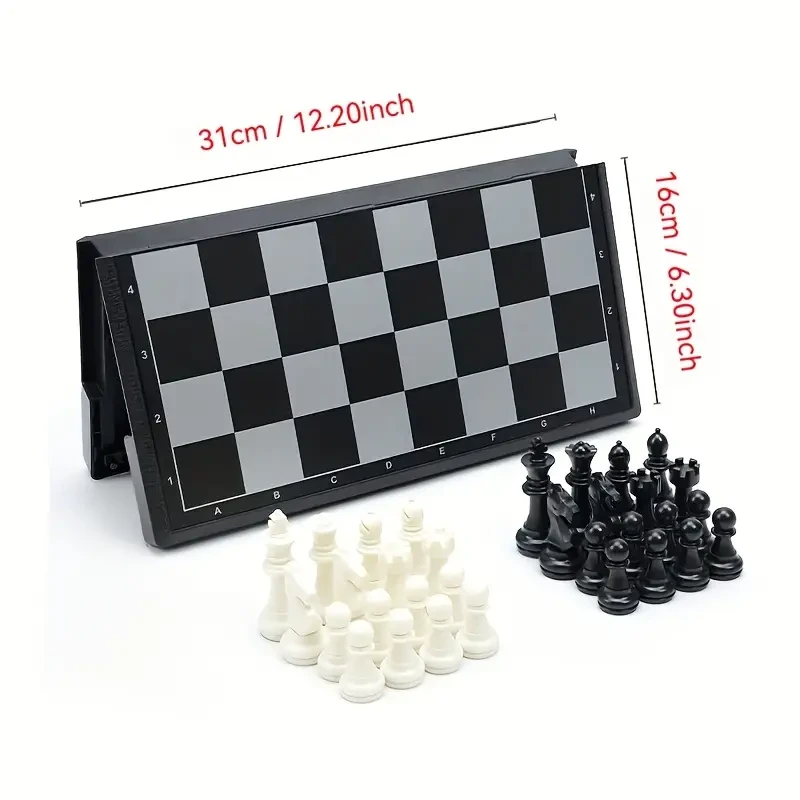 Deluxe Magnetic Chess Set - Strategy Game Folding Travel Chess Kit