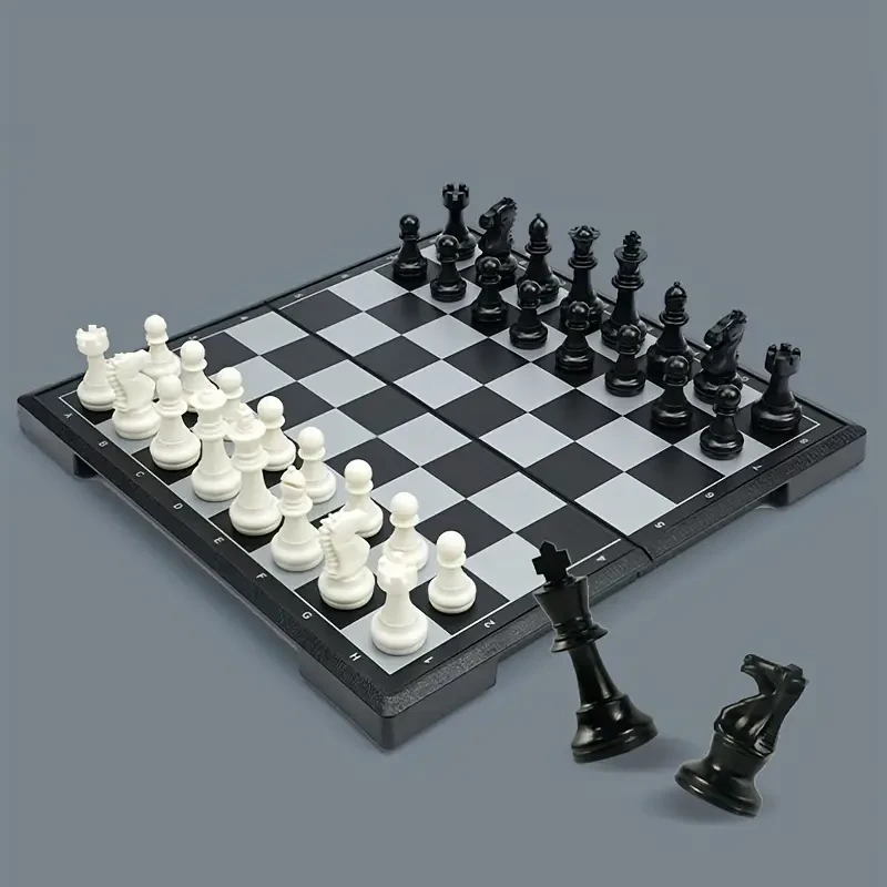 Deluxe Magnetic Chess Set - Strategy Game Folding Travel Chess Kit