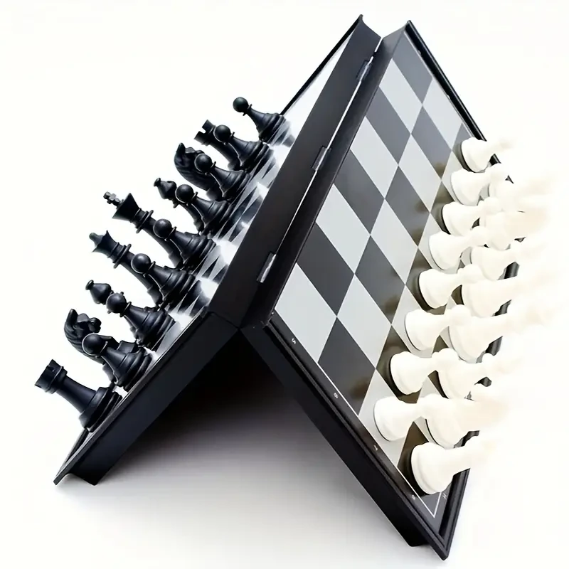 Deluxe Magnetic Chess Set - Strategy Game Folding Travel Chess Kit