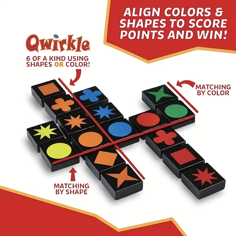 Quirkle Board Game for 2-4 Players  Strategic Family Fun with 36 Colorful Magnetic Tiles