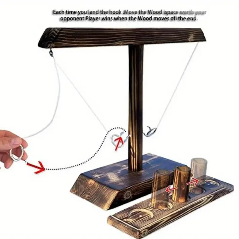 Wooden Ring Toss Game - Classic Drinking Party Toy for Adults