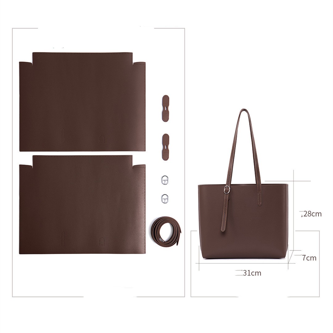 Cowhide All Match Handbag Women Handmade Diy Material Bag