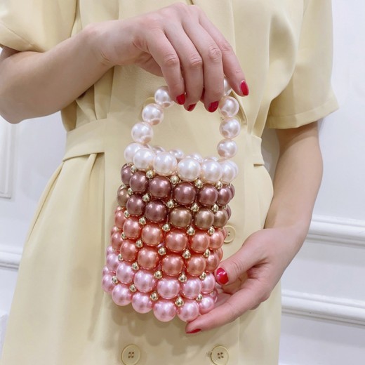 Women's Acrylic Dyed Handmade Beaded Handbag