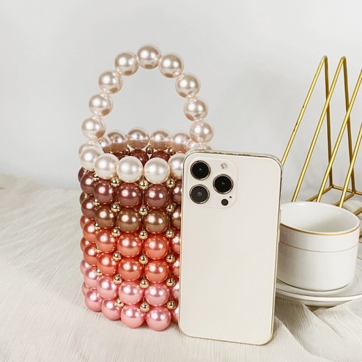 Women's Acrylic Dyed Handmade Beaded Handbag