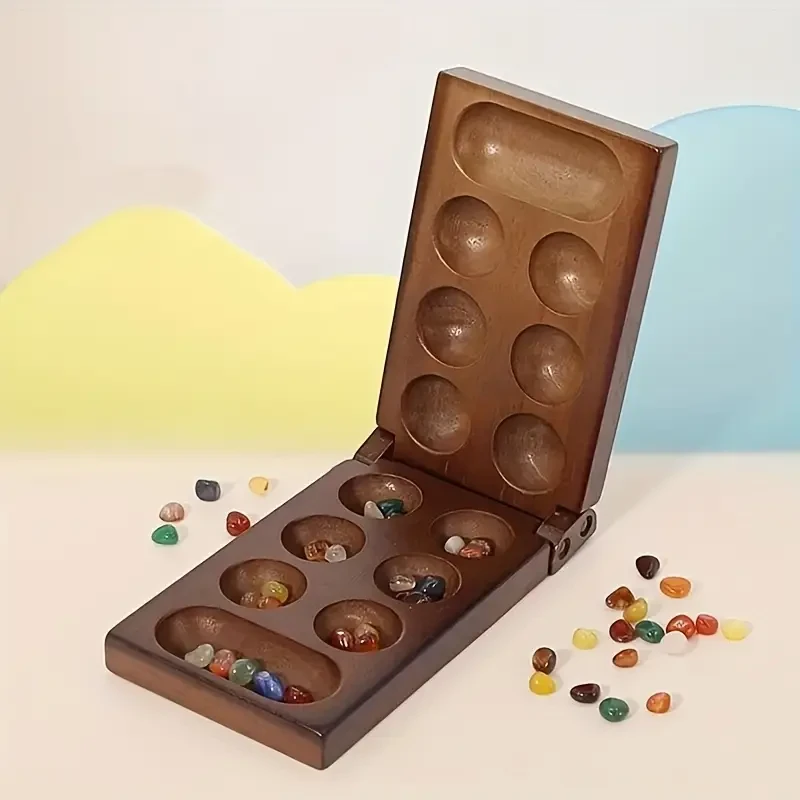 Luxury Foldable Wooden Mancala Board Game Set