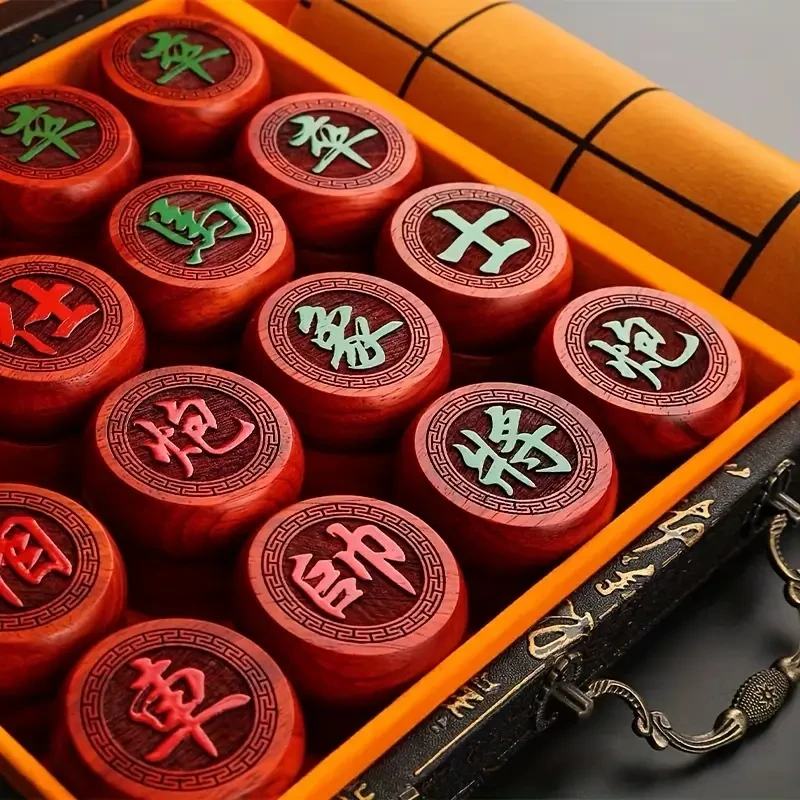 Traditional Redwood Chinese Chess Gift Box Set