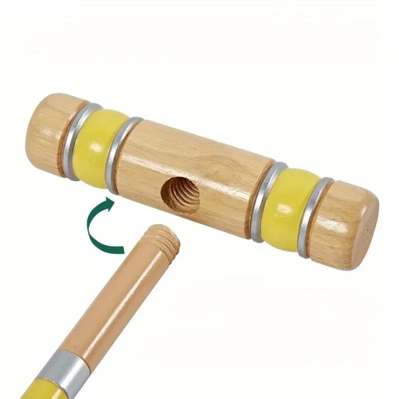 Six Player Croquet Set with Premiun Rubber Wooden Mallets 71.12cm