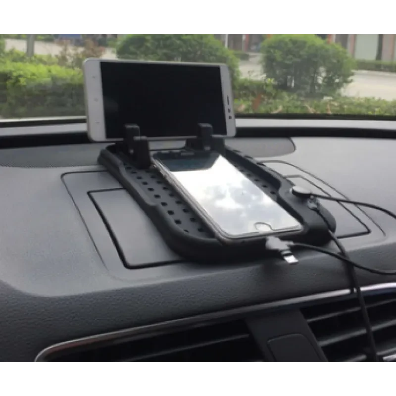 Car navigation bracket Car phone holder Magnetic USB charger Multifunctional silicone mat
