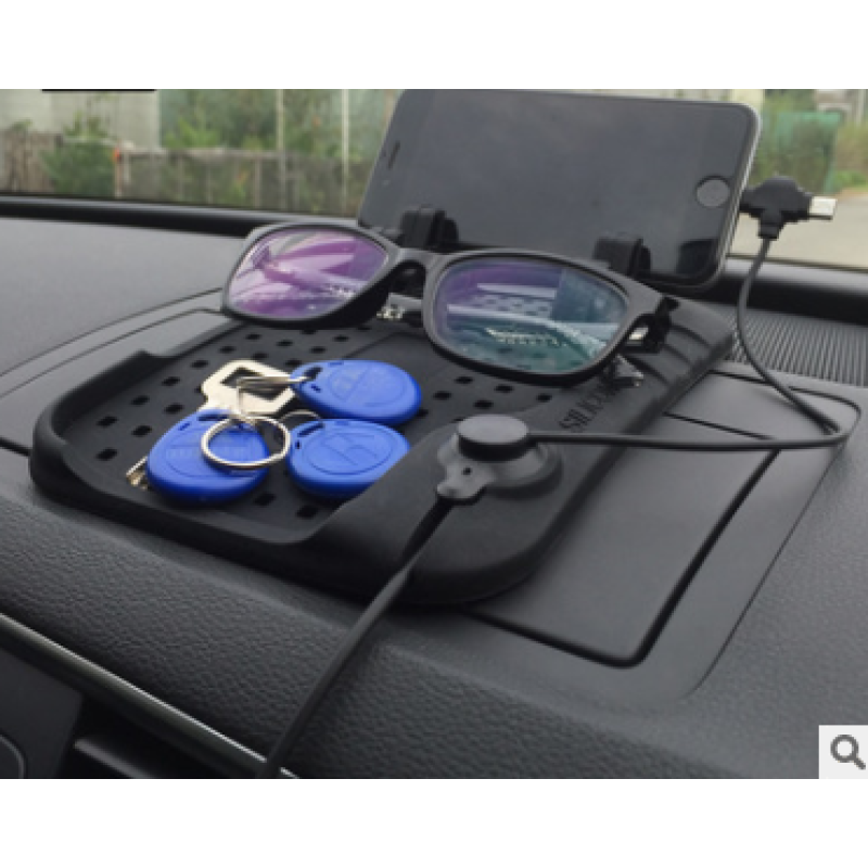 Car navigation bracket Car phone holder Magnetic USB charger Multifunctional silicone mat